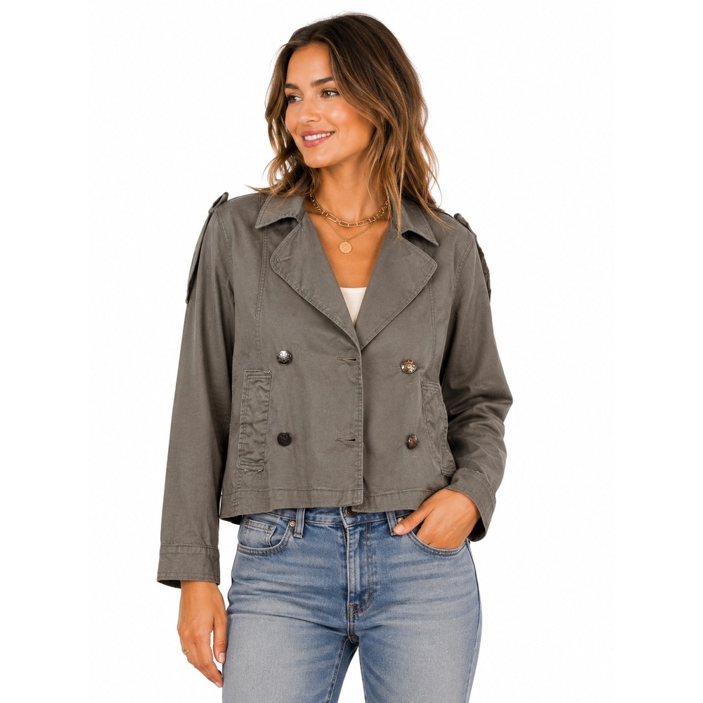 American Rag Cie Green Military Utility Cropped Jacket S NWT